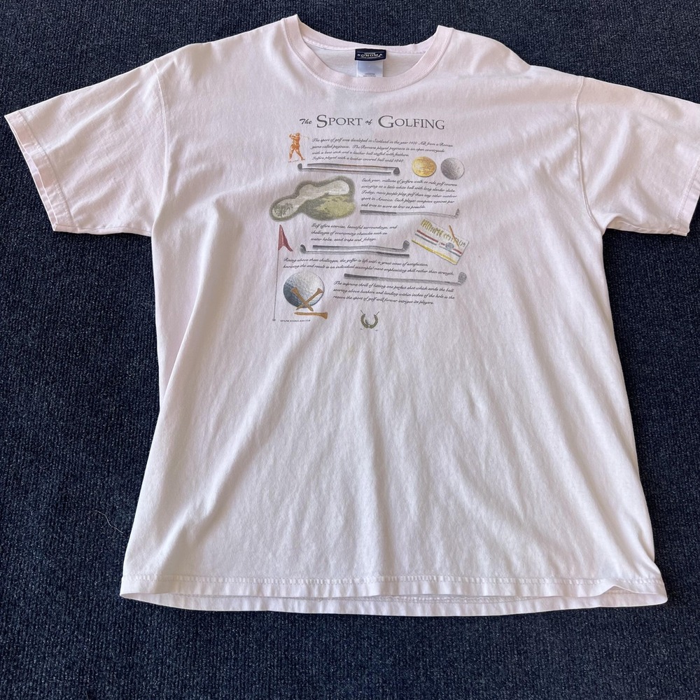 Vintage Sonoma Shirt Mens Large White Golfing Sport Graphic Tee 90s Golf History